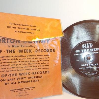 Original record "Rudy Vallee" hit of the week, "Was Chat the human thing to do'"