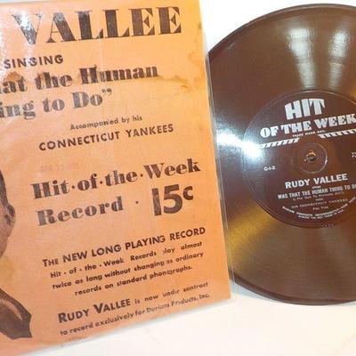 Original record "Rudy Vallee" hit of the week, "Was Chat the human thing to do'"