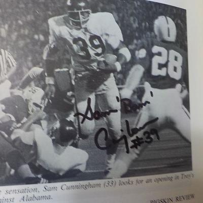 Signed Patriots Sam the bam at "USC vs Oregon State Football game 1968 with Sam Cunningham #39 Patriots. Signed 2010.