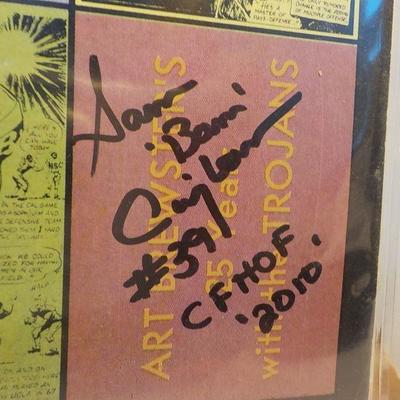 Signed Patriots Sam the bam at "USC vs Oregon State Football game 1968 with Sam Cunningham #39 Patriots. Signed 2010.