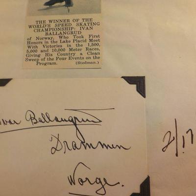US. Olympic Racing team 1932, Complete covering news and letters and autographs.