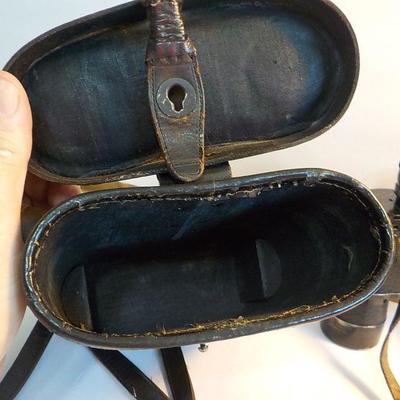 German WW2 Binoculars "Heliolith' Schutz A.G. Cassel & leather case.