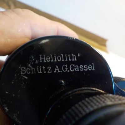 German WW2 Binoculars "Heliolith' Schutz A.G. Cassel & leather case.