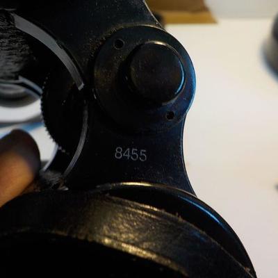 German WW2 Binoculars "Heliolith' Schutz A.G. Cassel & leather case.