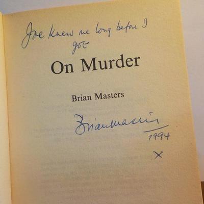 Signed " On Murder" by Brian Masters (signed copy)