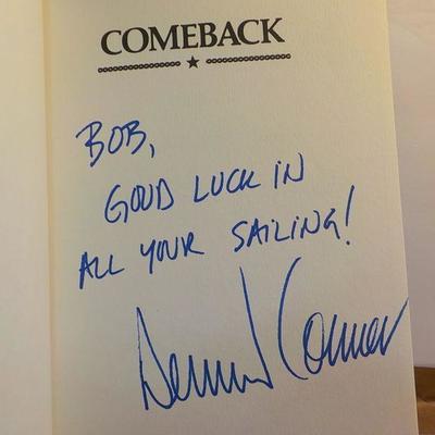Signed " Come Back" race for america's cup. ( signed copy);