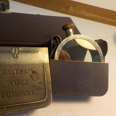 Waltham Watch magnifier with carry case.