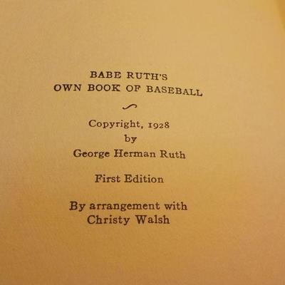 "Babe Ruth's own Book of Baseball"   "1928, 1st edition."