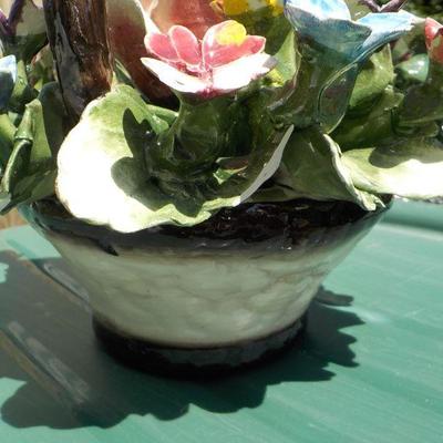 Large Vintage Capodimote Artificial Flower Bouquet.