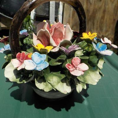 Large Vintage Capodimote Artificial Flower Bouquet.