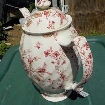 " Johnson Brothers Rose Chintz Coffeepot" 1940's Mark.
