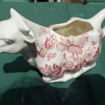 " Charlotte Royal Crownford Ironstone Creamer Cow"