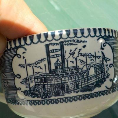 Sugar holder Steam ship and Hobnail vase small.