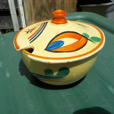 Sugar Holder from Czechoslovakia Hand painted. 