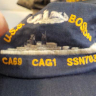 USS Boston Naval Hats and naval veteran hat.