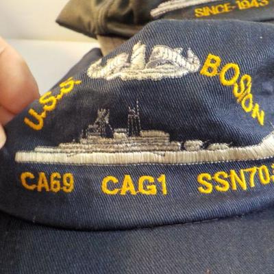 USS Boston Naval Hats and naval veteran hat.