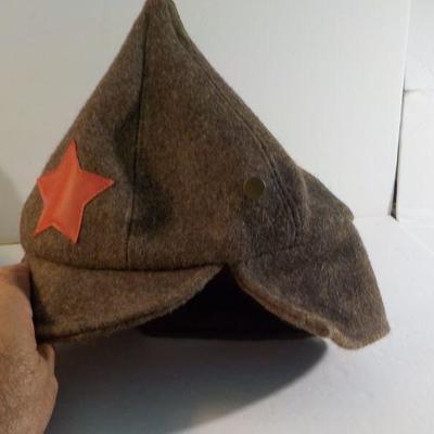 Russian Soldiers winter hat with ear covers.