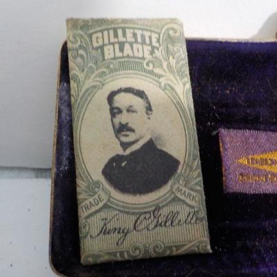 'Vintage Gillette Gold Razor & metal gilt case"