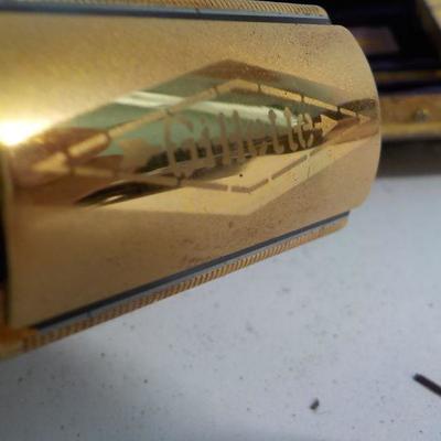 'Vintage Gillette Gold Razor & metal gilt case"