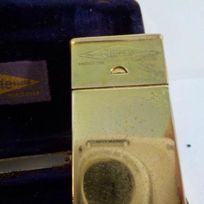 'Vintage Gillette Gold Razor & metal gilt case"