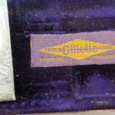 'Vintage Gillette Gold Razor & metal gilt case"
