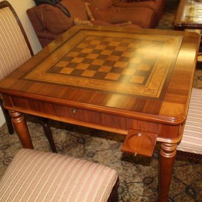 Walnut Game Table Directoire Style 