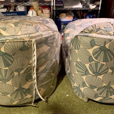 Pair of Vintage Upholstered Shell Pattern Chairs