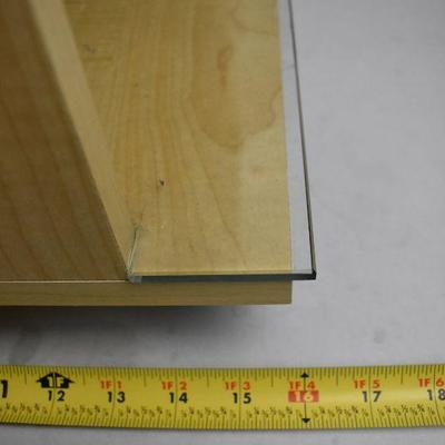 Rolling Cart with Glass Shelf Protectors. Wood Laminate