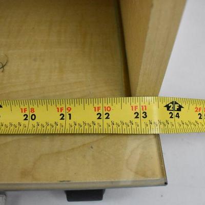 Rolling Cart with Glass Shelf Protectors. Wood Laminate