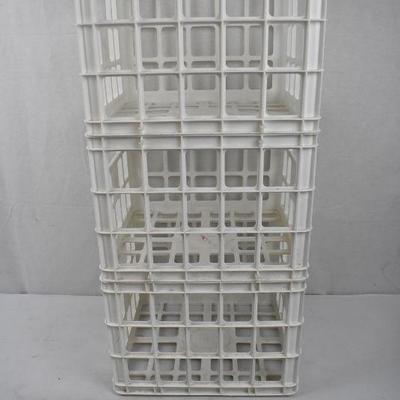 3 White Stacking Plastic Crates