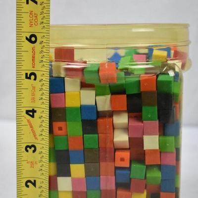 Colorful Cubes. 3/4" are Wood, 3/8" are Plastic
