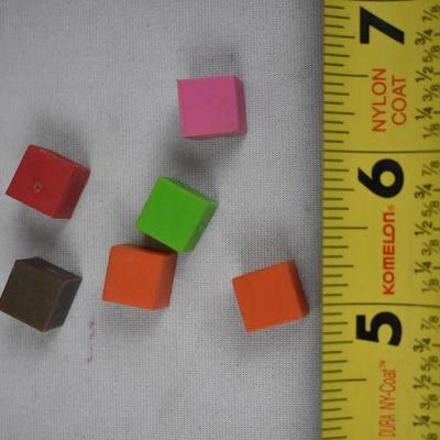 Colorful Cubes. 3/4" are Wood, 3/8" are Plastic