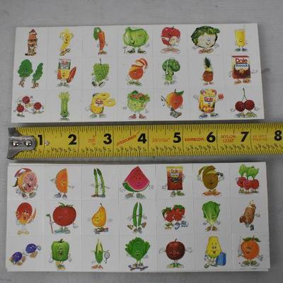 30 Sticker Sheets. Dole Fruits & Vegetables. 2 different sheets, 15 of each