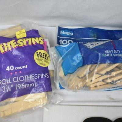 8 packages Clothes Pins & Jumbo Craft Sticks