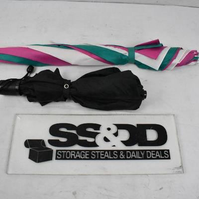 2 Umbrellas: Black and Pink/White/Turquoise