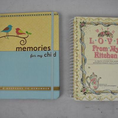 Lot of Journals: Memories Child, Love From My Kitchen, and 2 Personal Journals