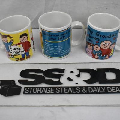 3 Grandpa Coffee Mugs