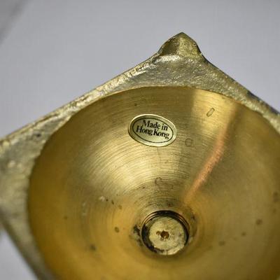2 Brass Candlestick Holders "Made in Hong Kong"