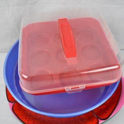 11 pc Lot Serving Trays/Bowls, etc