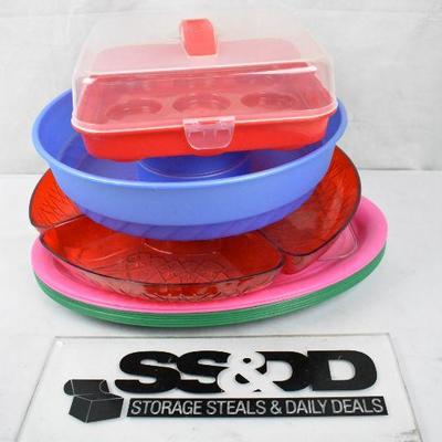 11 pc Lot Serving Trays/Bowls, etc