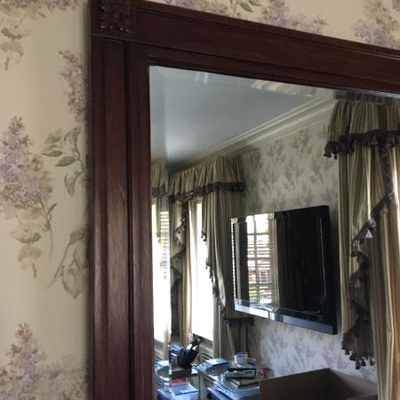 Large Mahogany Wall Mirror 56â€ x 39â€