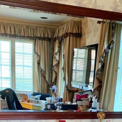 Large Mahogany Wall Mirror 56â€ x 39â€