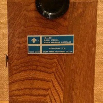 Gold Special Hand Bearing Compass in Wood Box