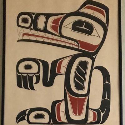 Freda Diesing Signed Lithograph Wolf Design