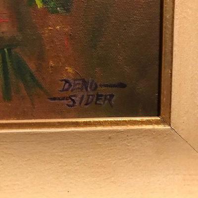Deno Sider Clown Original Signed Oil Painting
