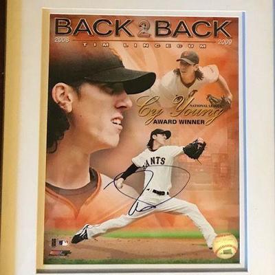 San Francisco Giants Pitcher Tim Lincecum Autographed Framed Photo