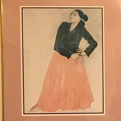 R.C. Gorman Woman Waiting Framed Print