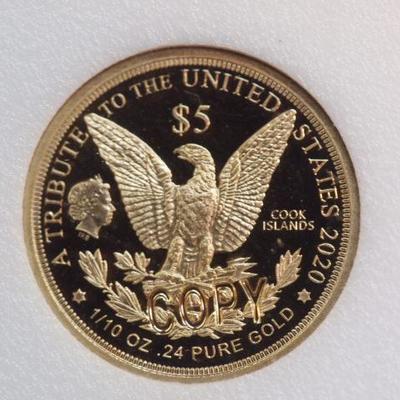 1/10 OZ 24K Gold $5.00 Coin 59