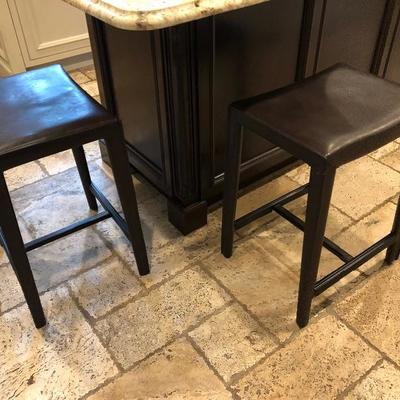 Two Leather Stools
