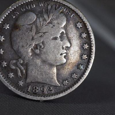 1892 P Barber Silver Quarter  103